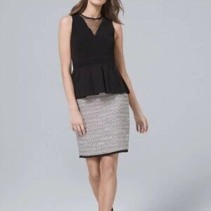 White House Black Market Yoke Peplum Sleeveless Top Size S